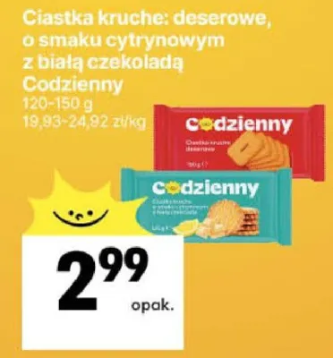 Ciastka kruche: deserowe, o smaku cytrynowym, z białą czekoladą promocja w Delikatesy Centrum