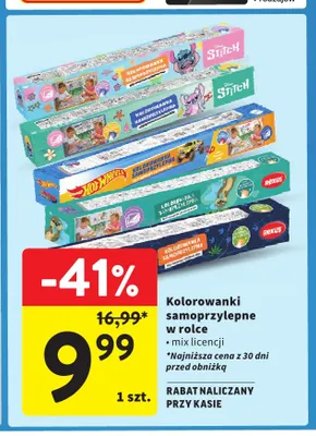 Kolorowanki samoprzylepne w rolce promocja w Intermarche
