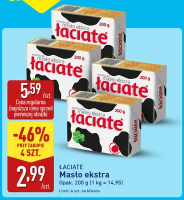 Masło ekstra Łaciate promocja w Aldi