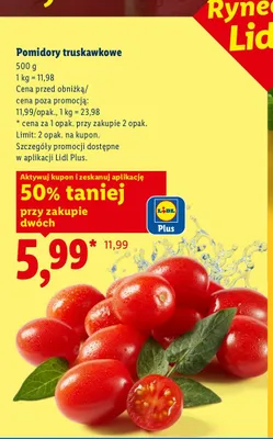 Pomidory truskawkowe Ryneczek Lidla promocja w Lidl