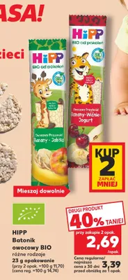 Batonik owocowy BIO HiPP banany wiśnie jogurt promocja w Kaufland
