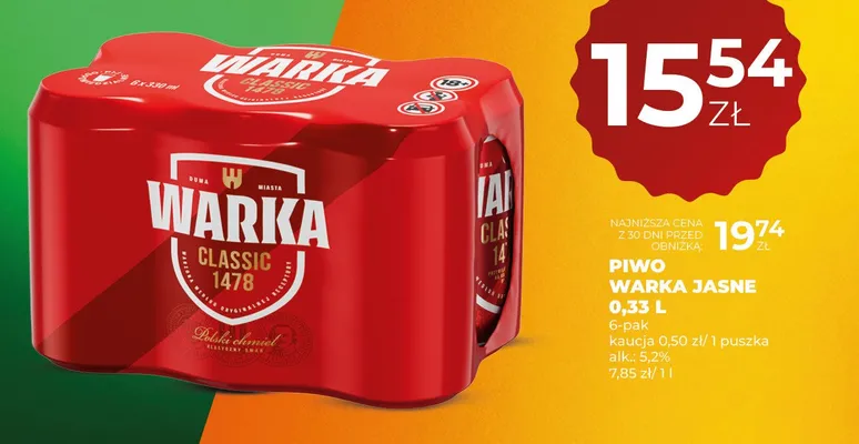 Piwo Warka Jasne promocja w Duży Ben