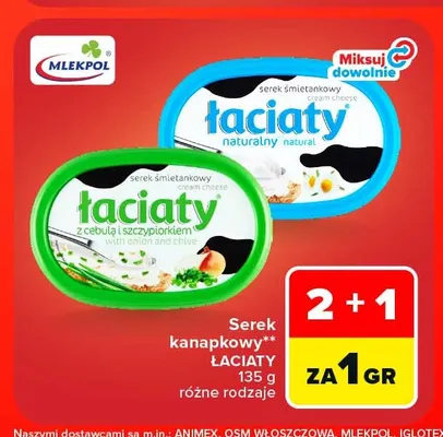 Serek kanapkowy naturalny Łaciaty promocja w Carrefour