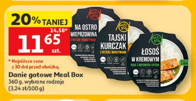 Danie gotowe tajski kurczak z ryżem i warzywami Meal Box promocja w Auchan