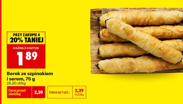 Borek ze szpinakiem i serem promocja w Biedronka