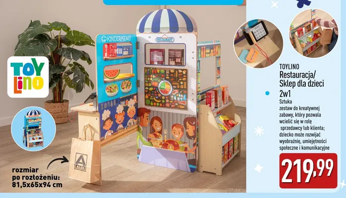 Restauracja/sklep dla dzieci 2w1 Toylino promocja w Aldi