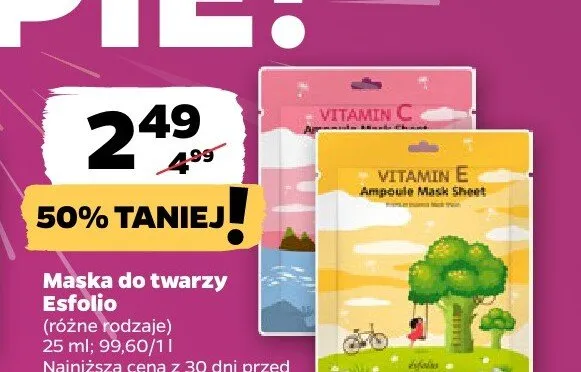 Maska do twarzy Esfolio promocja w Netto