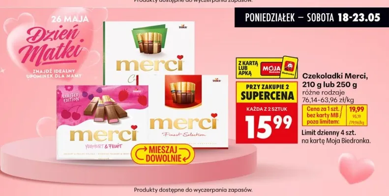 Czekoladki Merci promocja w Biedronka