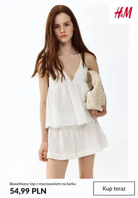 Bawełniany top z mocowaniem na karku H&M promocja w H&M