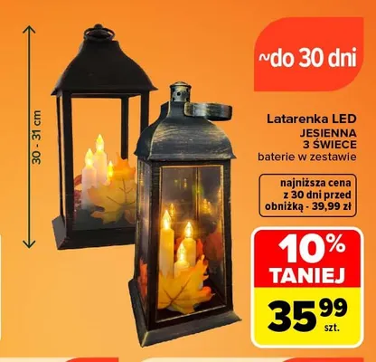 Latarenka LED Jesienna 3 świece promocja w Carrefour