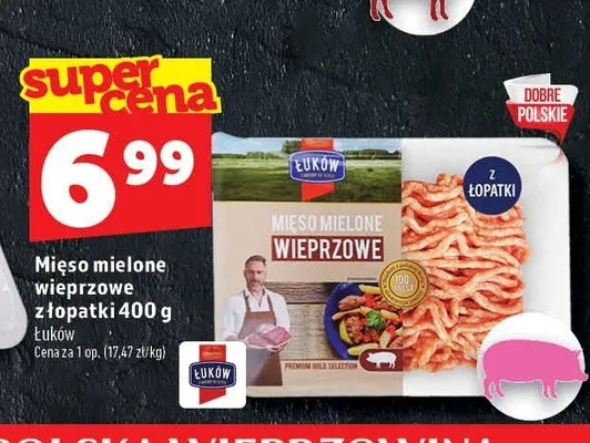 Mięso mielone wieprzowe z łopatki Łuków promocja w TOPAZ