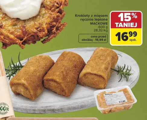 Krokiety z mięsem ręcznie lepione Maćkowe promocja w Carrefour