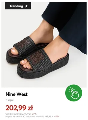 Klapki Nine West promocja w eobuwie.pl
