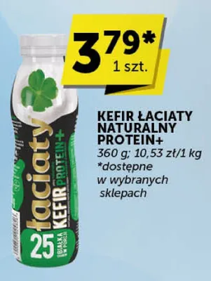 Kefir łaciaty naturalny Protein+ 360 g promocja w Euro Sklep