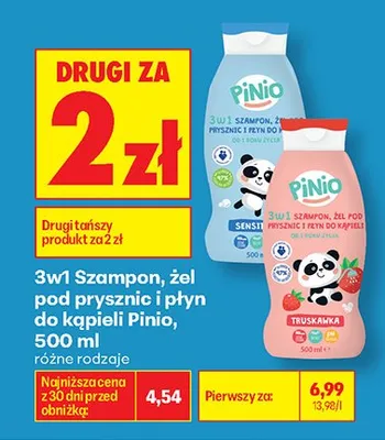 Szampon żel pod prysznic i płyn do kąpieli 3w1 Pinio Sensitive promocja w Biedronka