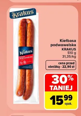 Kiełbasa podwawelska Krakus promocja w Carrefour