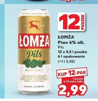 Piwo Łomża Pils 12-pak promocja w Kaufland