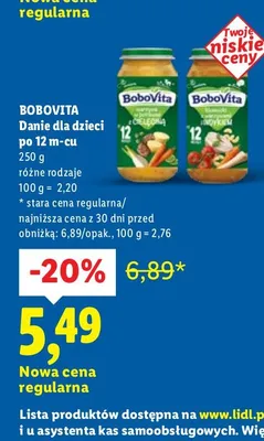 Danie dla dzieci po 12 m-cu różne rodzaje promocja w Lidl