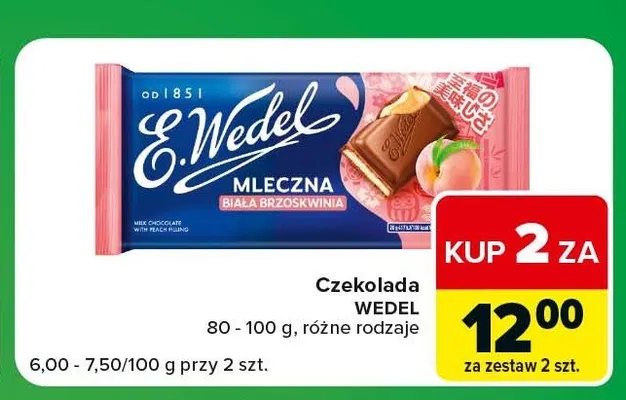Czekolada mleczna E.Wedel promocja w Carrefour Express