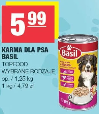 Karma dla psa Basil promocja w SPAR