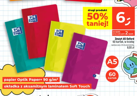Zeszyt A5 Oxford w kratkę promocja w Dealz