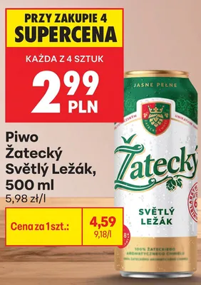 Piwo Žatecký Světlý Ležák promocja w Biedronka
