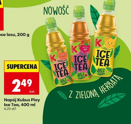 Napój Kubuś Play Ice Tea Malina promocja w Biedronka