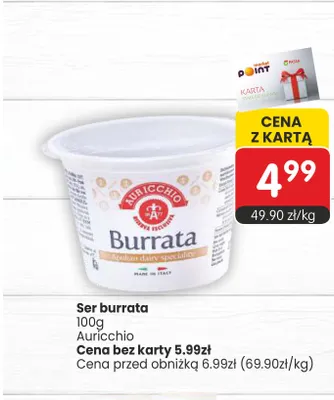 Ser burrata Auricchio promocja w Market Point