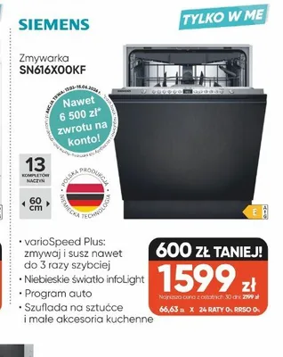 Zmywarka SIEMENS SN616x00KF promocja w Max Elektro