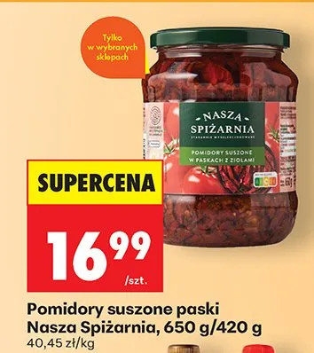 Pomidory suszone paski promocja w Biedronka