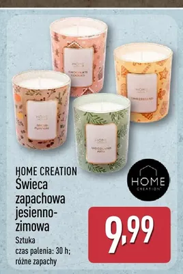 Świeca zapachowa jesienno-zimowa Home Creation promocja w Aldi