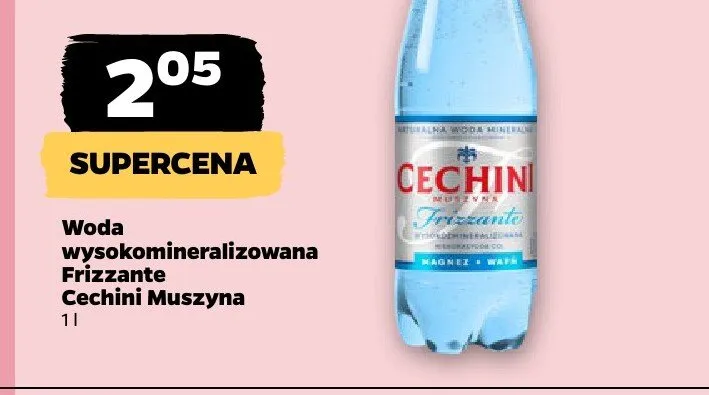Woda wysokomineralizowana Frizzante Cechini Muszyna promocja w Netto
