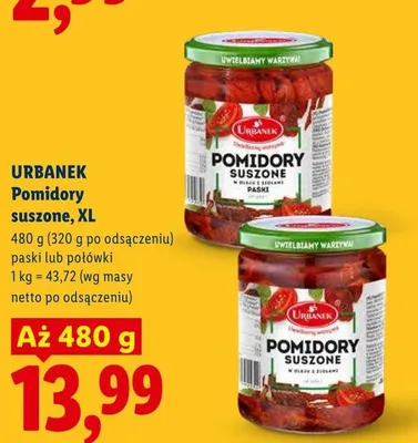 Pomidory suszone paski URBANEK XL promocja w Lidl