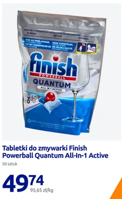 Tabletki do zmywarki Finish Powerball Quantum All-In-1 Active 50-pak promocja w Action