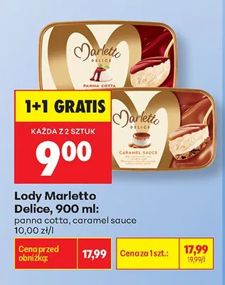 Lody Marletto Delice panna cotta promocja w Biedronka