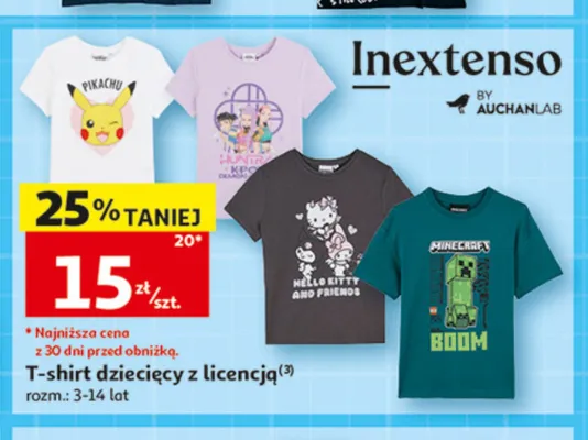 T-shirt dziecięcy z licencją Inextenso promocja w Auchan