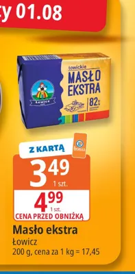 Masło ekstra Łowicz promocja w Leclerc