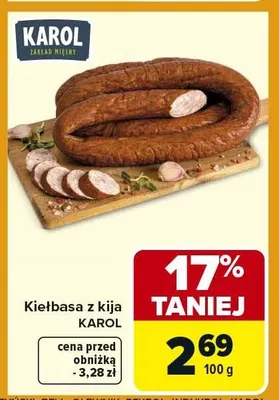 Kiełbasa z kija promocja w Carrefour Market