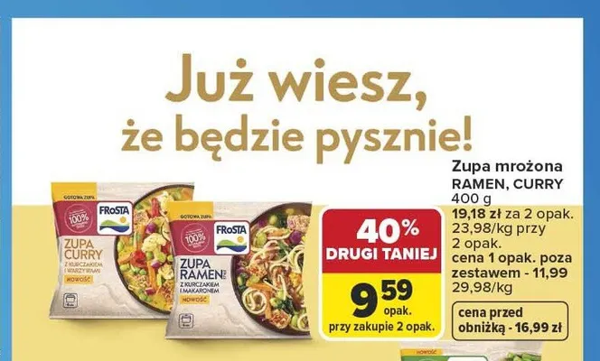 Zupa mrożona Frosta Curry promocja w Carrefour
