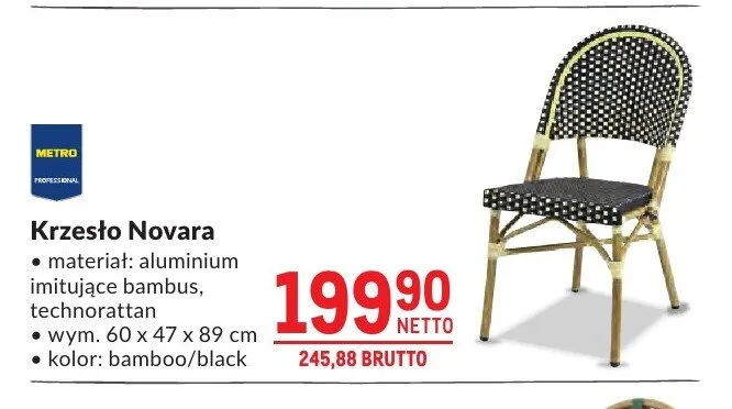 Krzesło Novara bamboo/black promocja w Makro