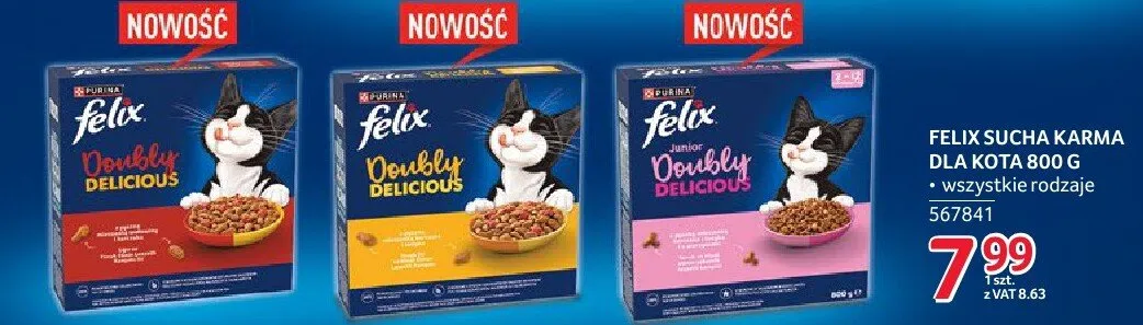 Karma dla kota Felix Sucha 800 g wszystkie rodzaje promocja w Selgros