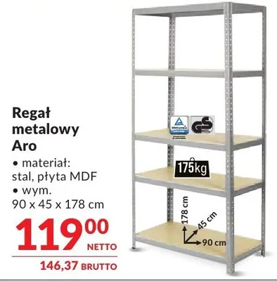Regał metalowy Aro promocja w Makro