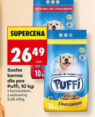 Sucha karma dla psa Puffi z wołowiną promocja w Biedronka