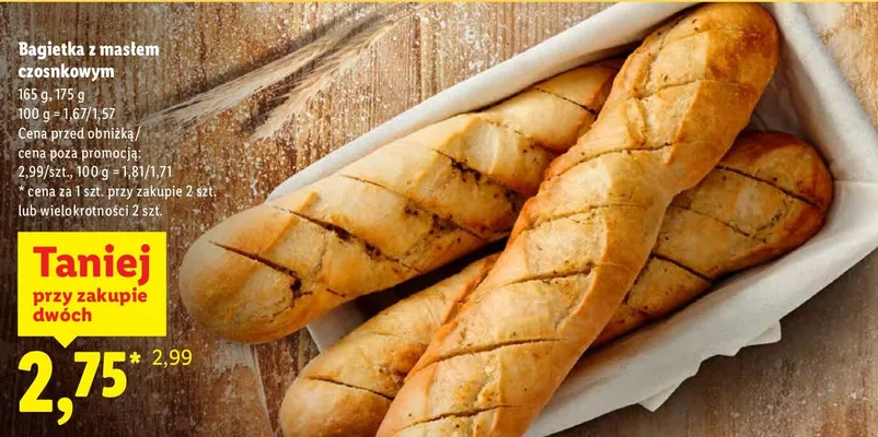 Bagietka z masłem czosnkowym promocja w Lidl
