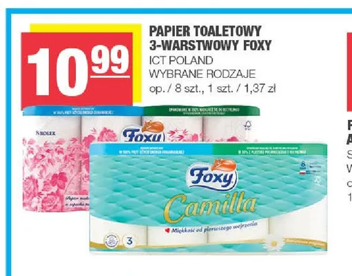 Papier toaletowy 3-warstwowy Foxy promocja w SPAR
