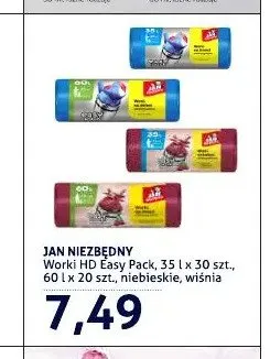 Worki na śmieci HD Easy Pack Jan Niezbędny 60 l promocja w Blue Stop