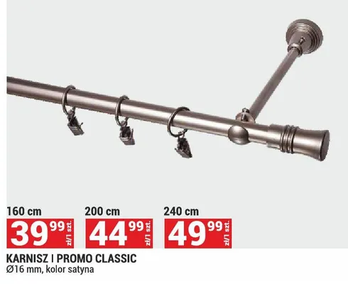 Karnisz I Promo Classic Ø16 mm, kolor satyna 200 cm promocja w Merkury Market
