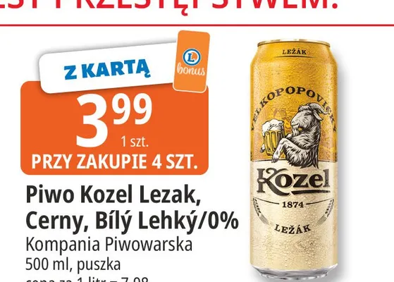Piwo Kozel Cerny promocja w Leclerc