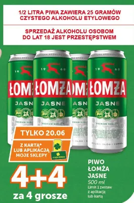 Piwo Łomża Jasne promocja w Groszek