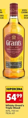 Whisky Grant's Triple Wood 40% promocja w Biedronka
